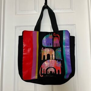 Laurel Burch Multicolor Cat Art Tote
